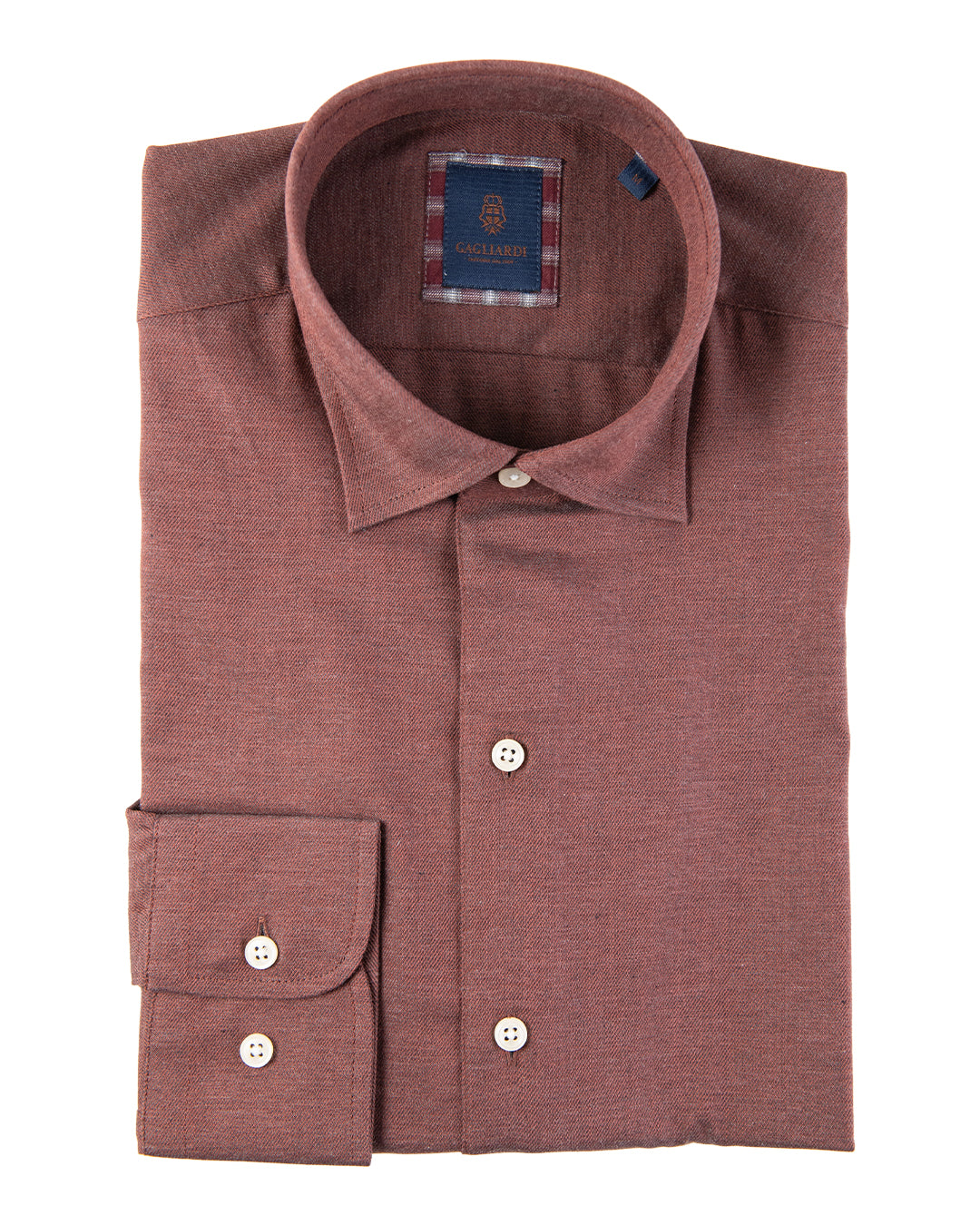 Rust Cotton Flannel Shirt