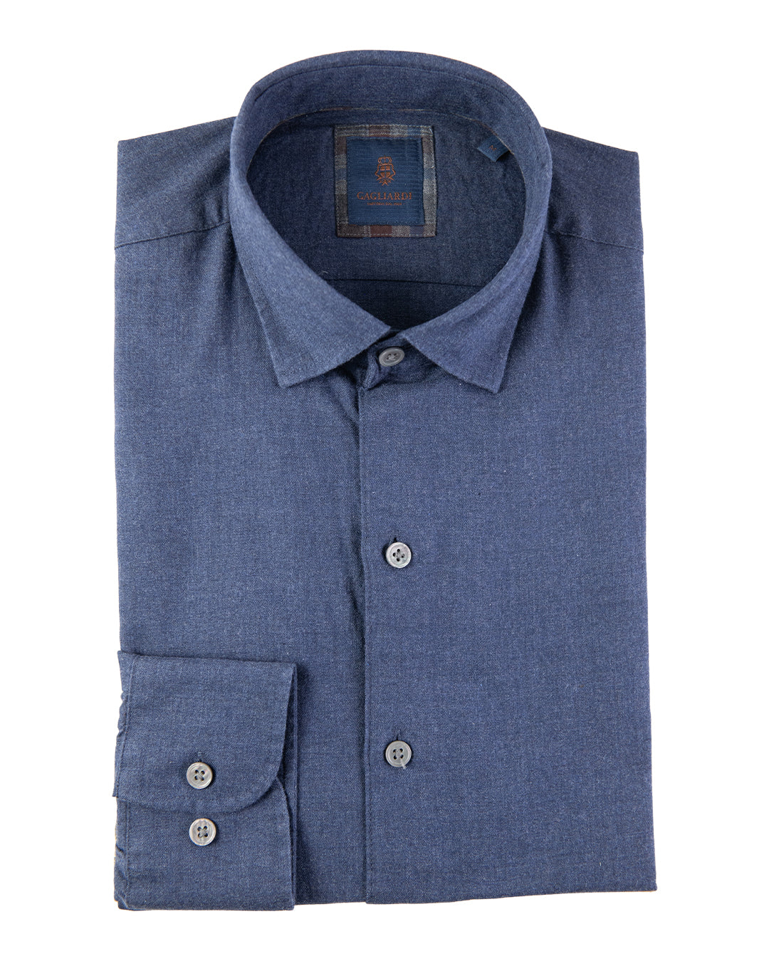 Blue Cotton Flannel Shirt