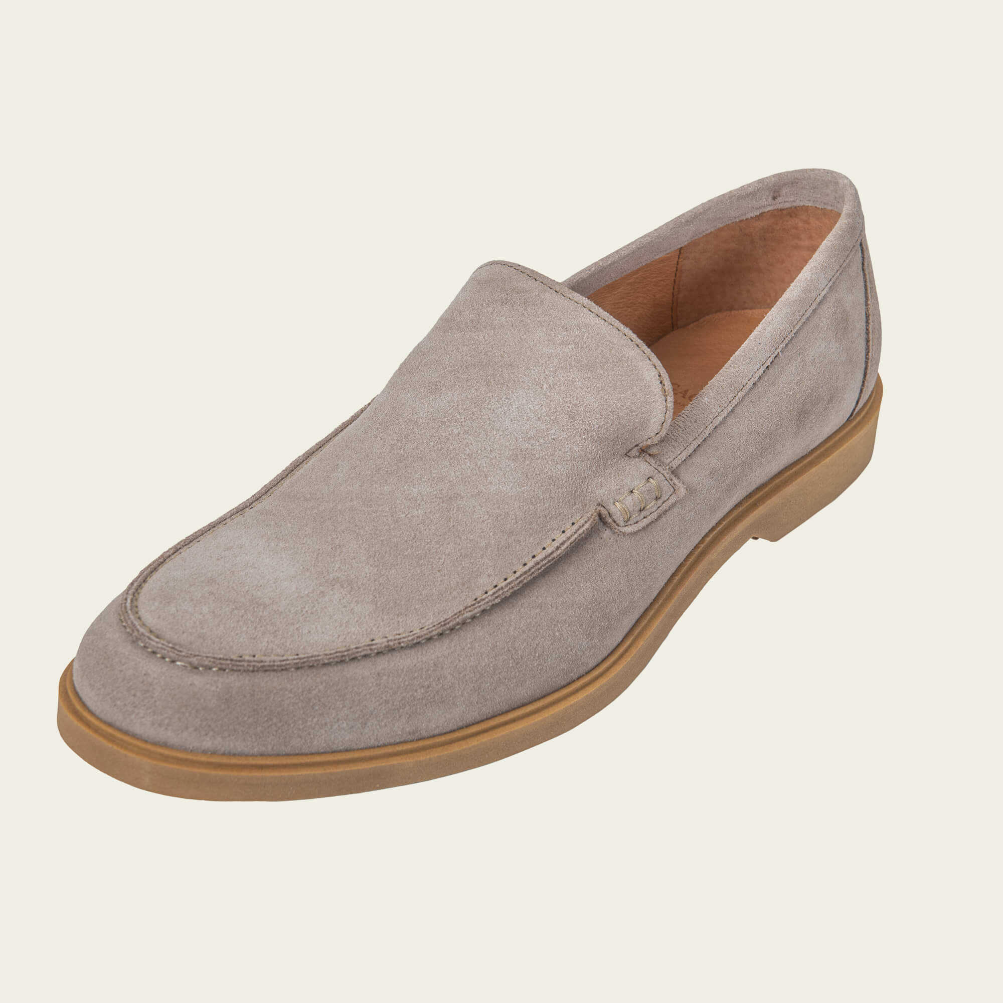 Beige Suede Classic Loafers