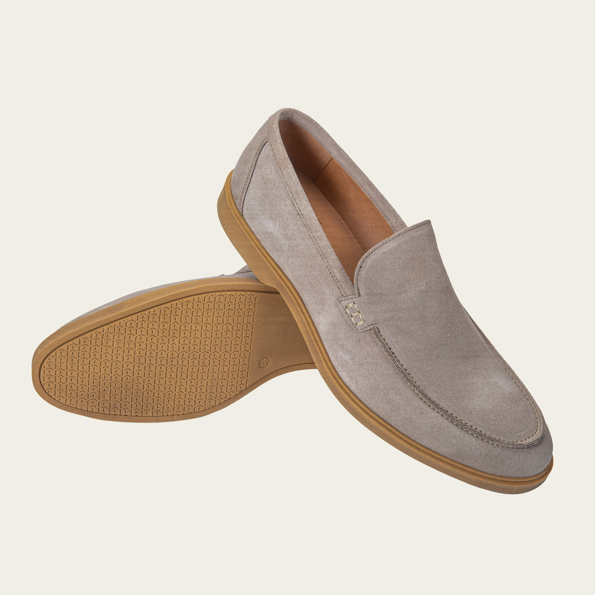 Beige Suede Classic Loafers