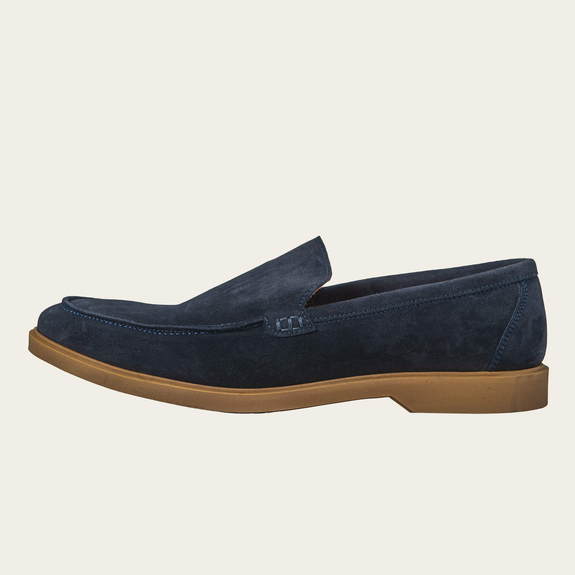 Navy Suede Classic Loafers