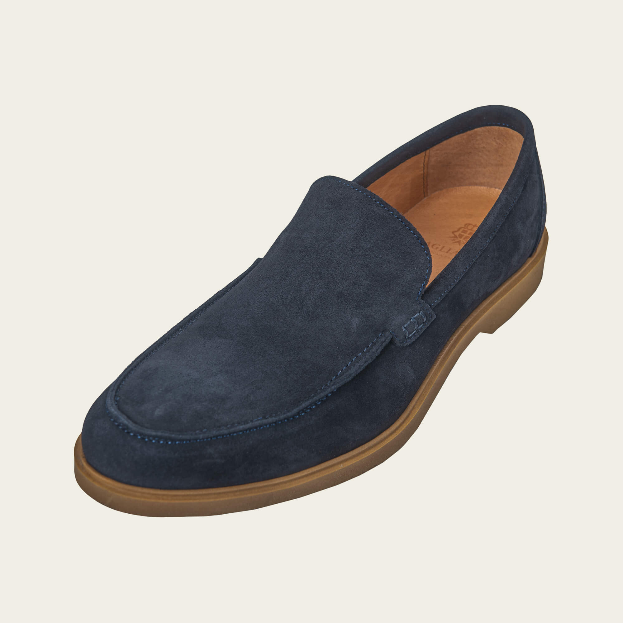 Navy Suede Classic Loafers