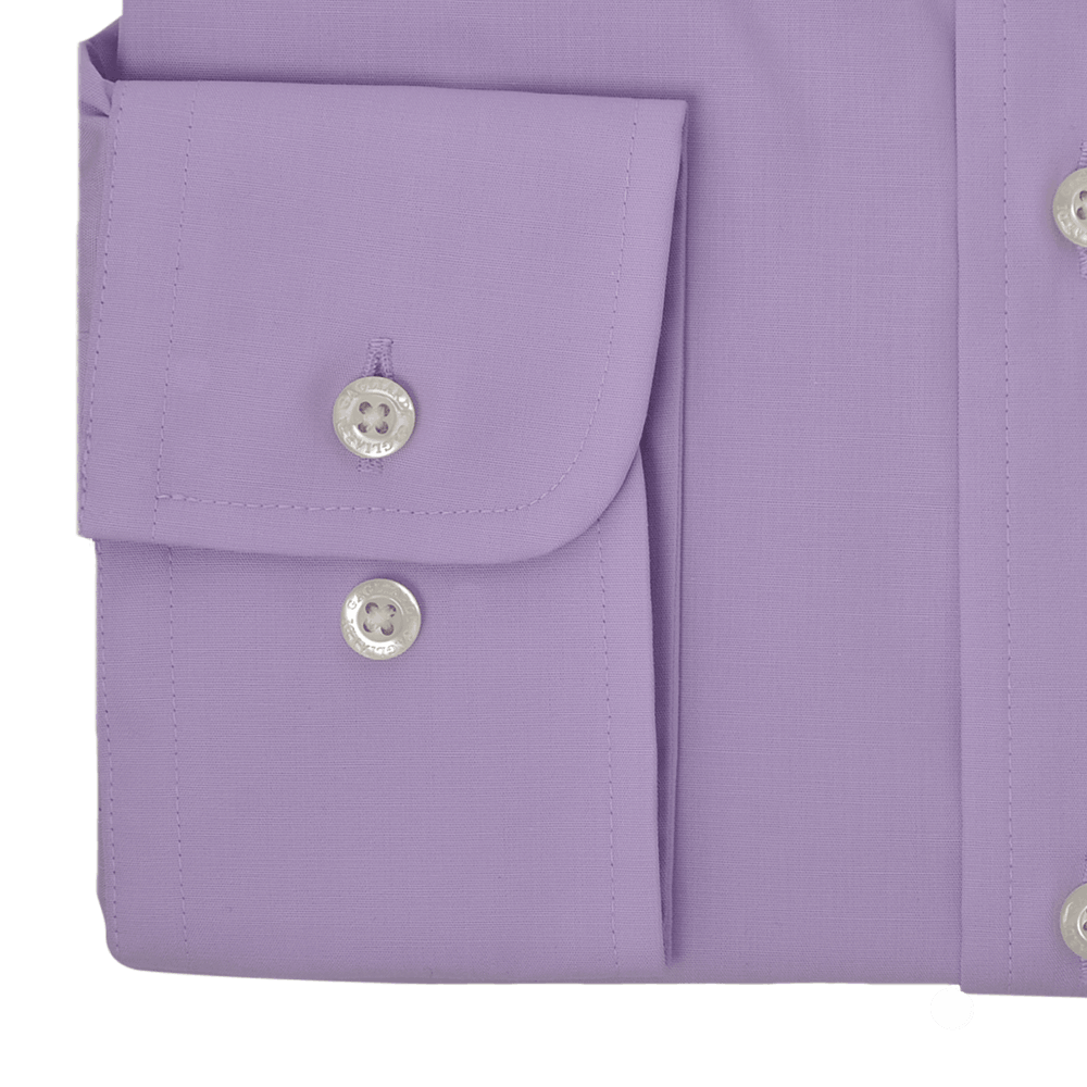 Lilac Plain Slim Fit Cutaway Collar Single Cuffed Slim-Fit Shirt - Gagliardi