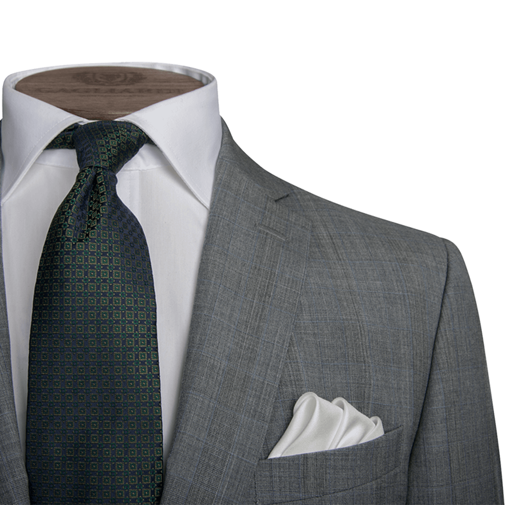 Mid Grey with Blue Stripe Two-Piece Suit - Gagliardi