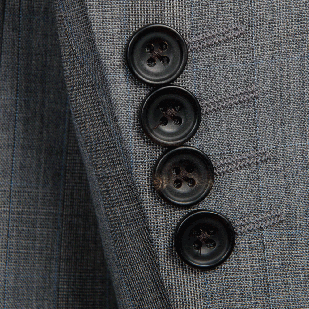 Mid Grey with Blue Stripe Two-Piece Suit - Gagliardi