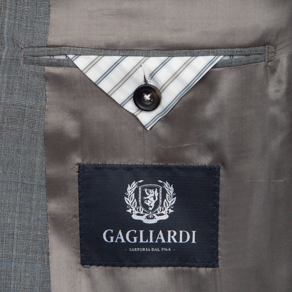 Mid Grey with Blue Stripe Two-Piece Suit - Gagliardi