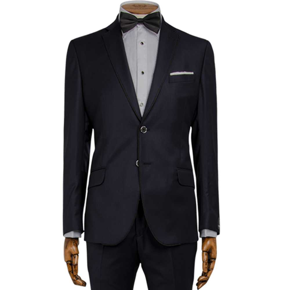 Navy Micro Jacquard Evening Two-Piece Tuxedo - Gagliardi