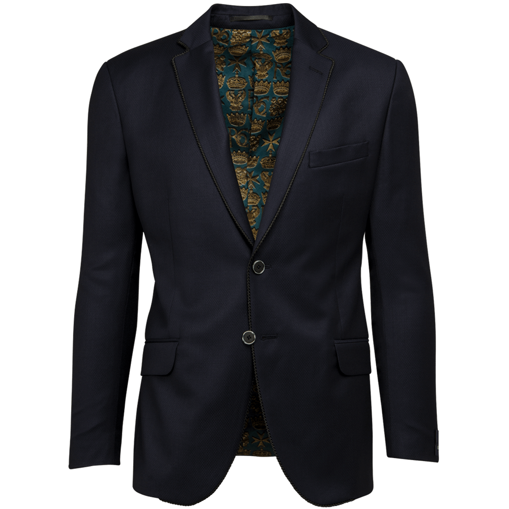 Navy Micro Jacquard Evening Two-Piece Tuxedo - Gagliardi