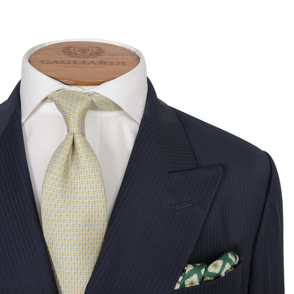 Navy Striped Double Breasted Suit - Gagliardi