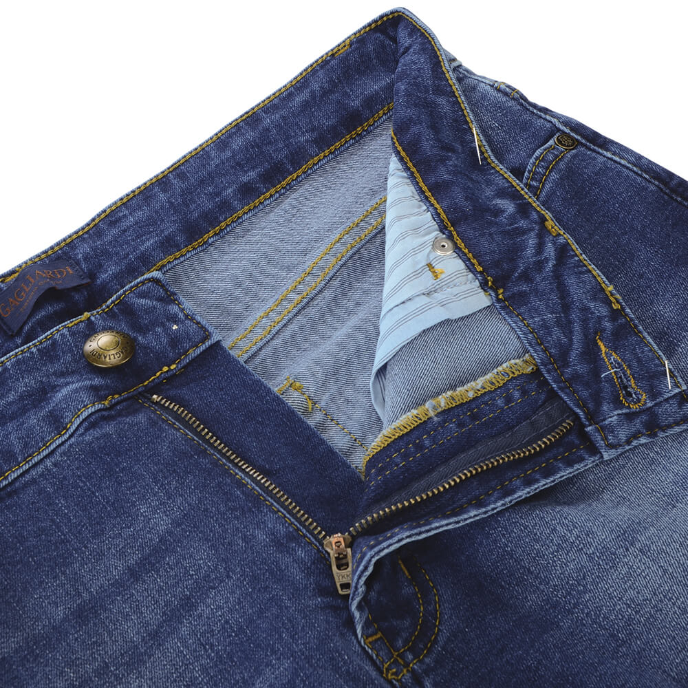 Mid-Blue Washed Jeans - Gagliardi