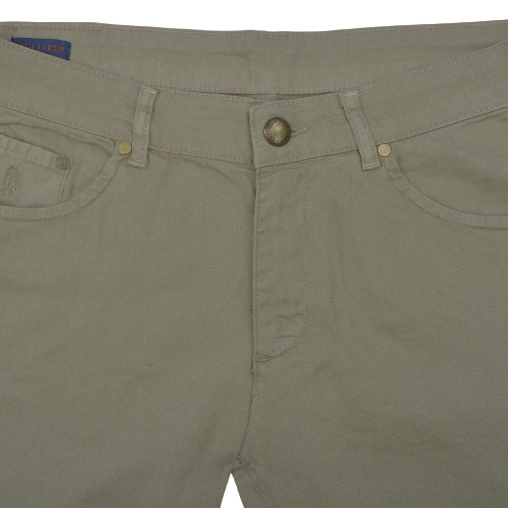 Olive Stretch Cotton Five Pocket Trousers - Gagliardi