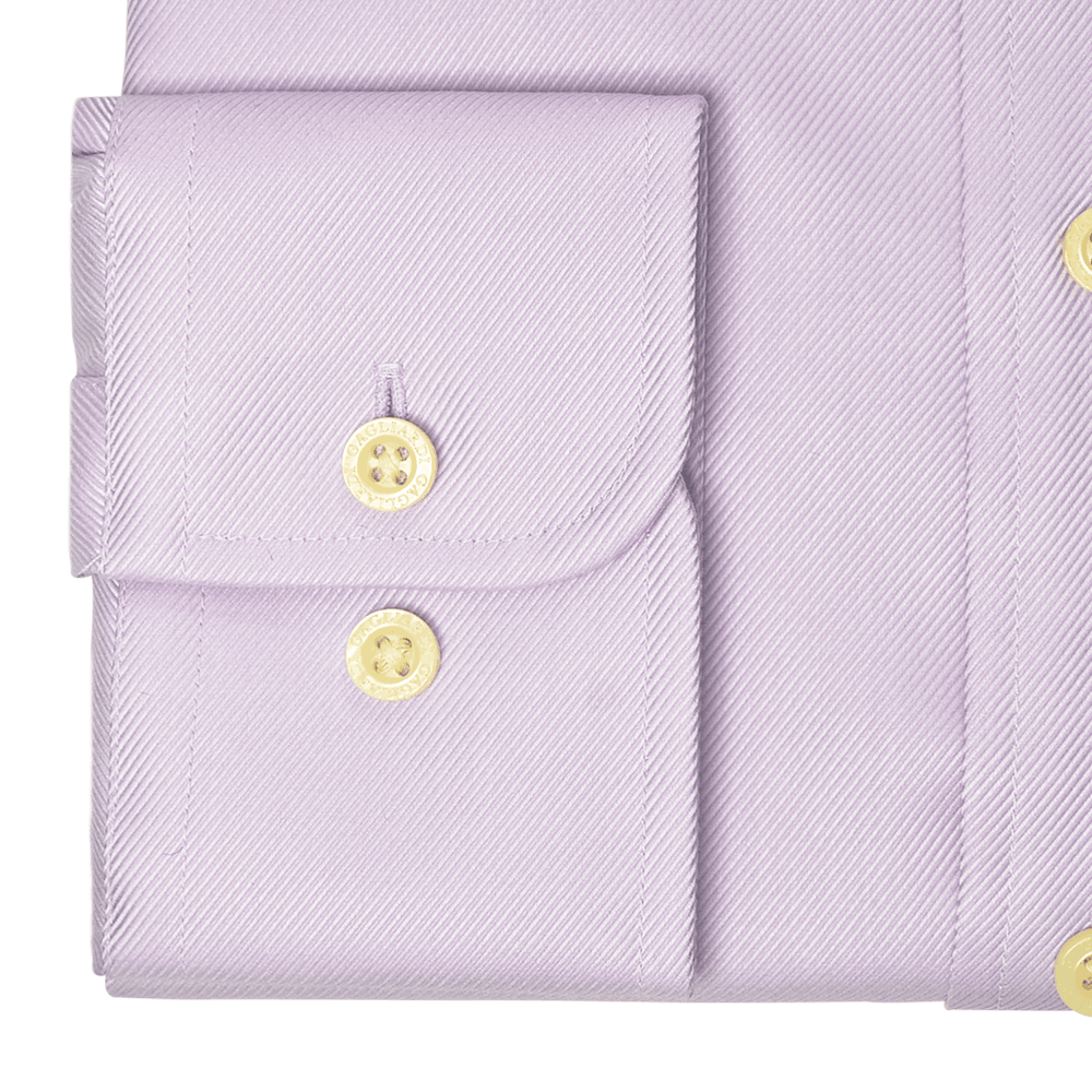 Lilac Twill Tailored Fit Pointed Collar Single Cuffed Shirt - Gagliardi