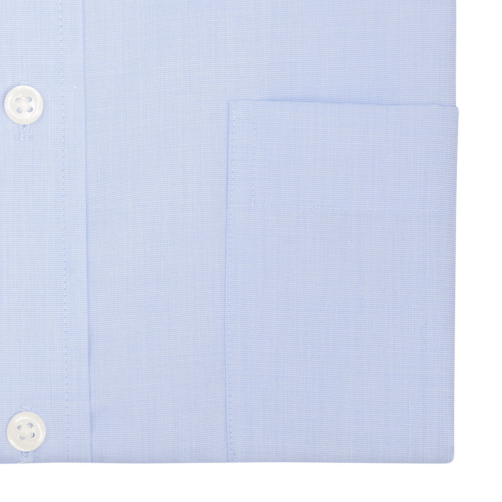 Sky End On End Plain Tailored Fit Classic Collar Shirt - Gagliardi