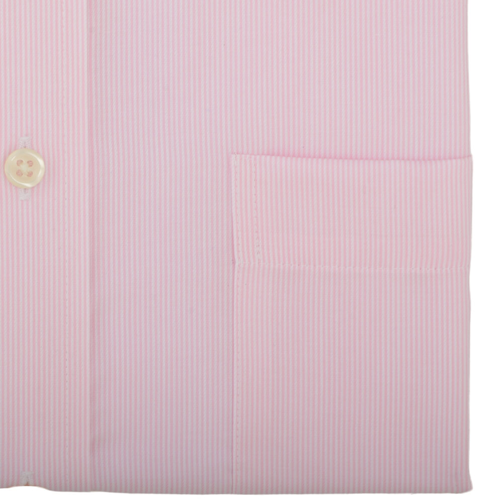 Tailored Fit Pink Hairline Stripe Classic Collar Non-iron Shirt - Gagliardi