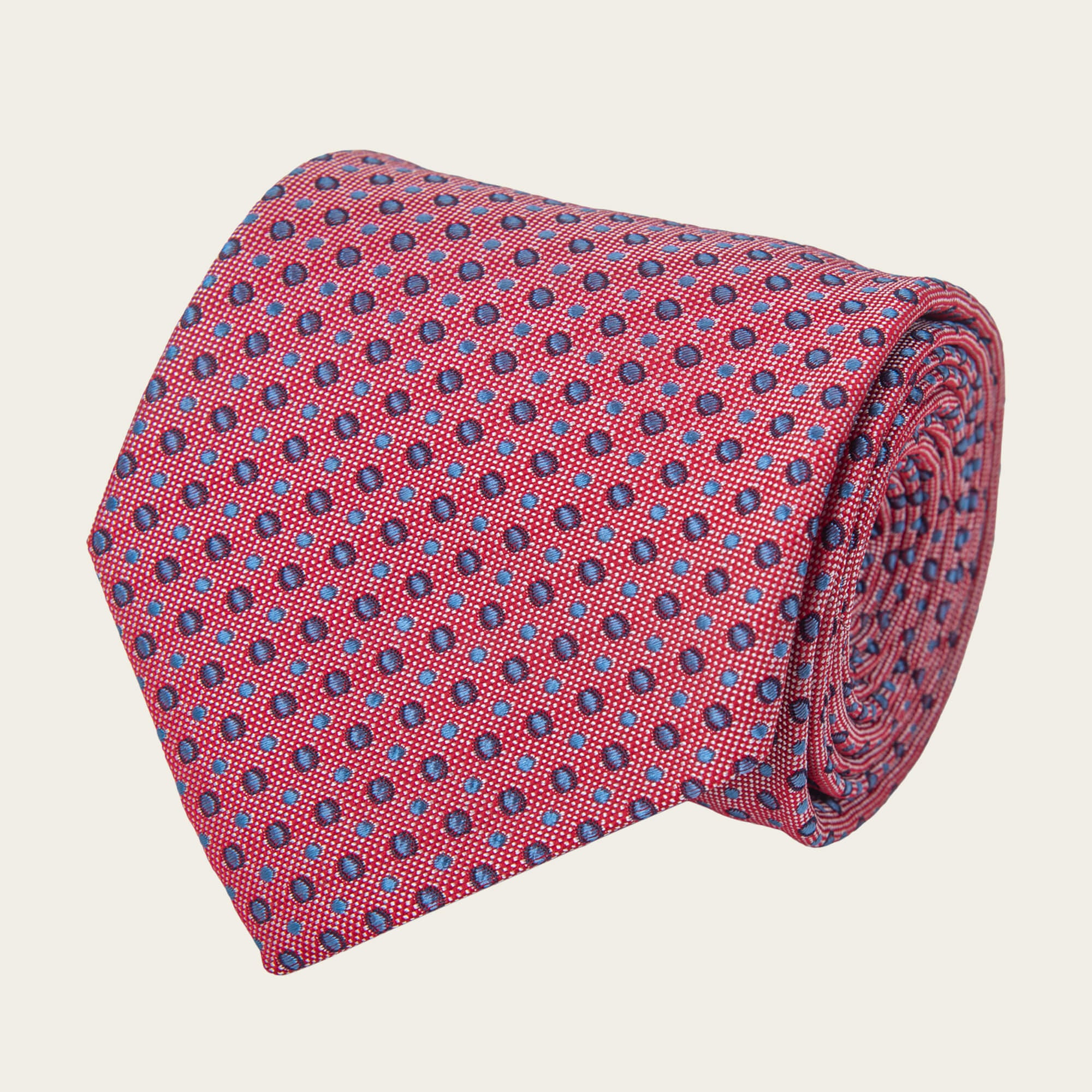 Red With Navy And White Circles Tie