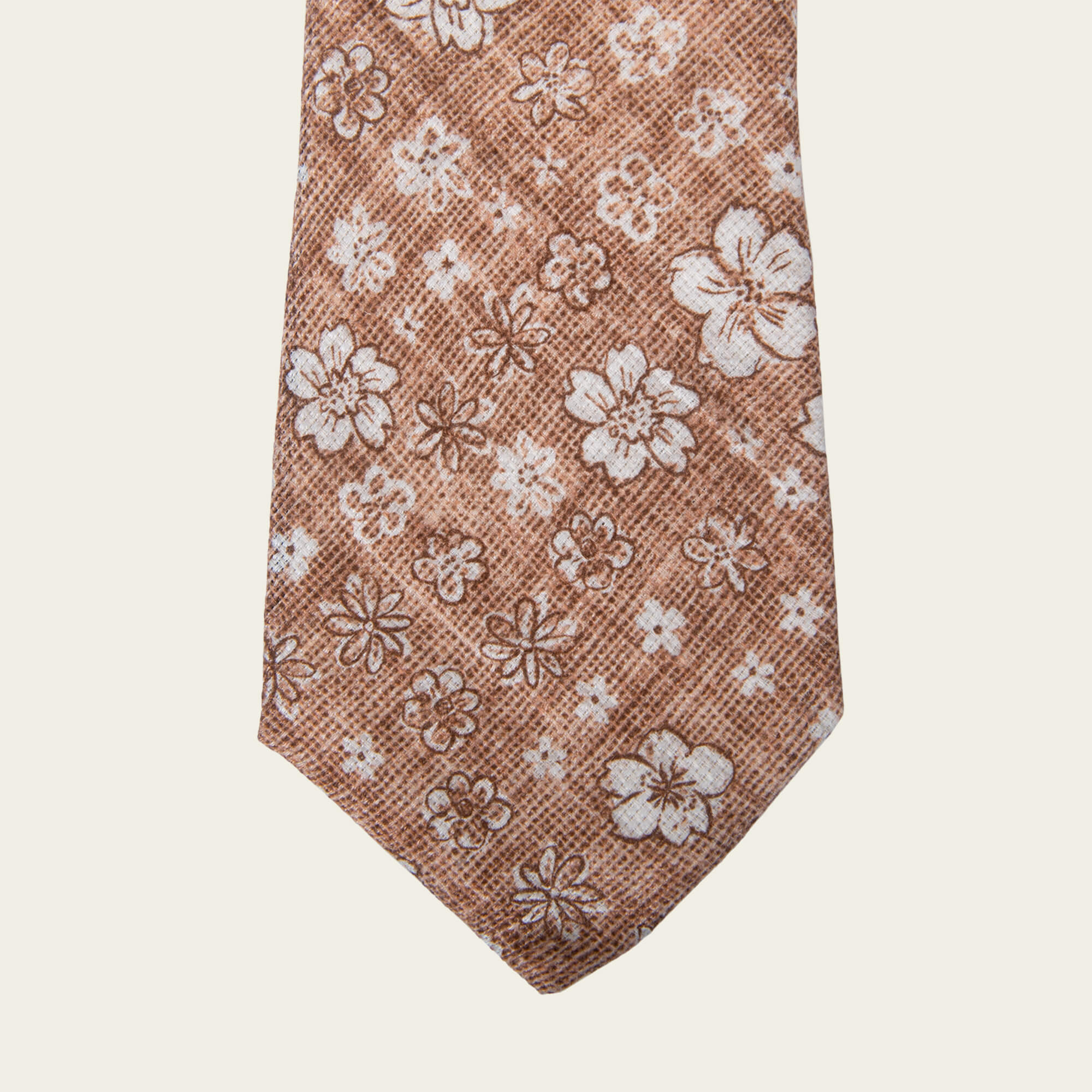 Peach With White Flowers Tie