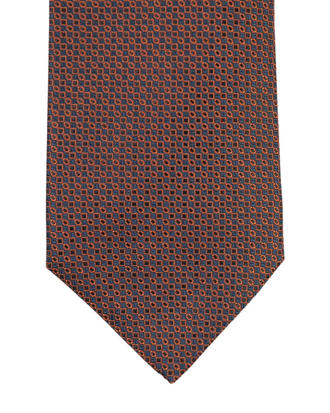 Orange Geometric Italian Silk Tie