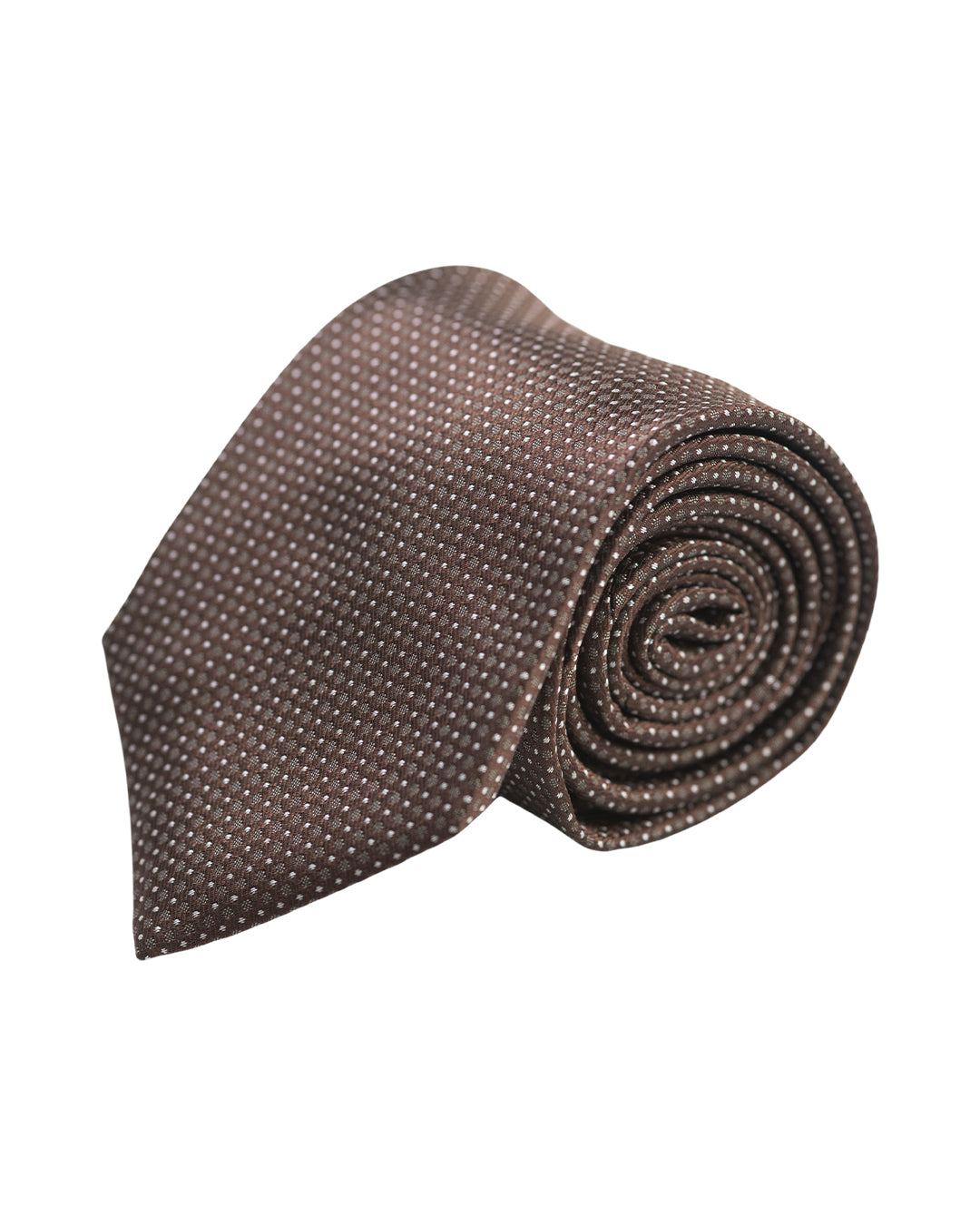 Brown Spotted Italian Silk Tie