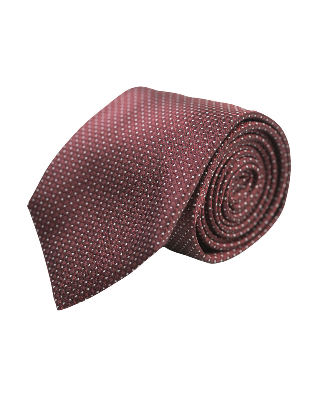Burgundy Spotted Italian Silk Tie