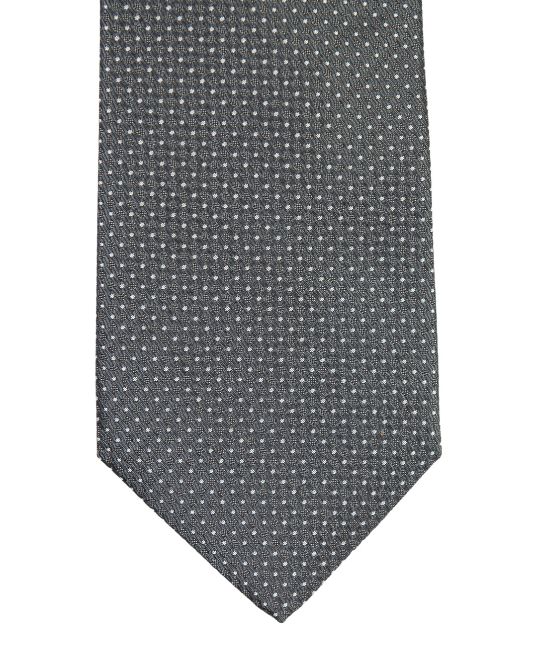 Grey Spotted Italian Silk Tie