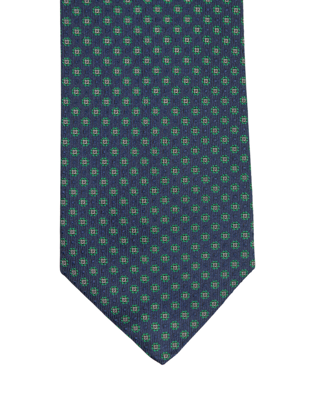 Green Floral Motif Italian Silk Tie