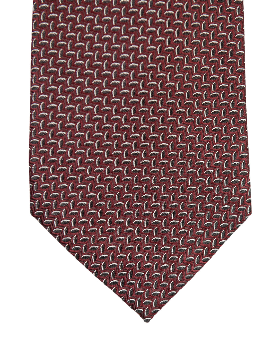 Red Geometric Discs Italian Silk Tie
