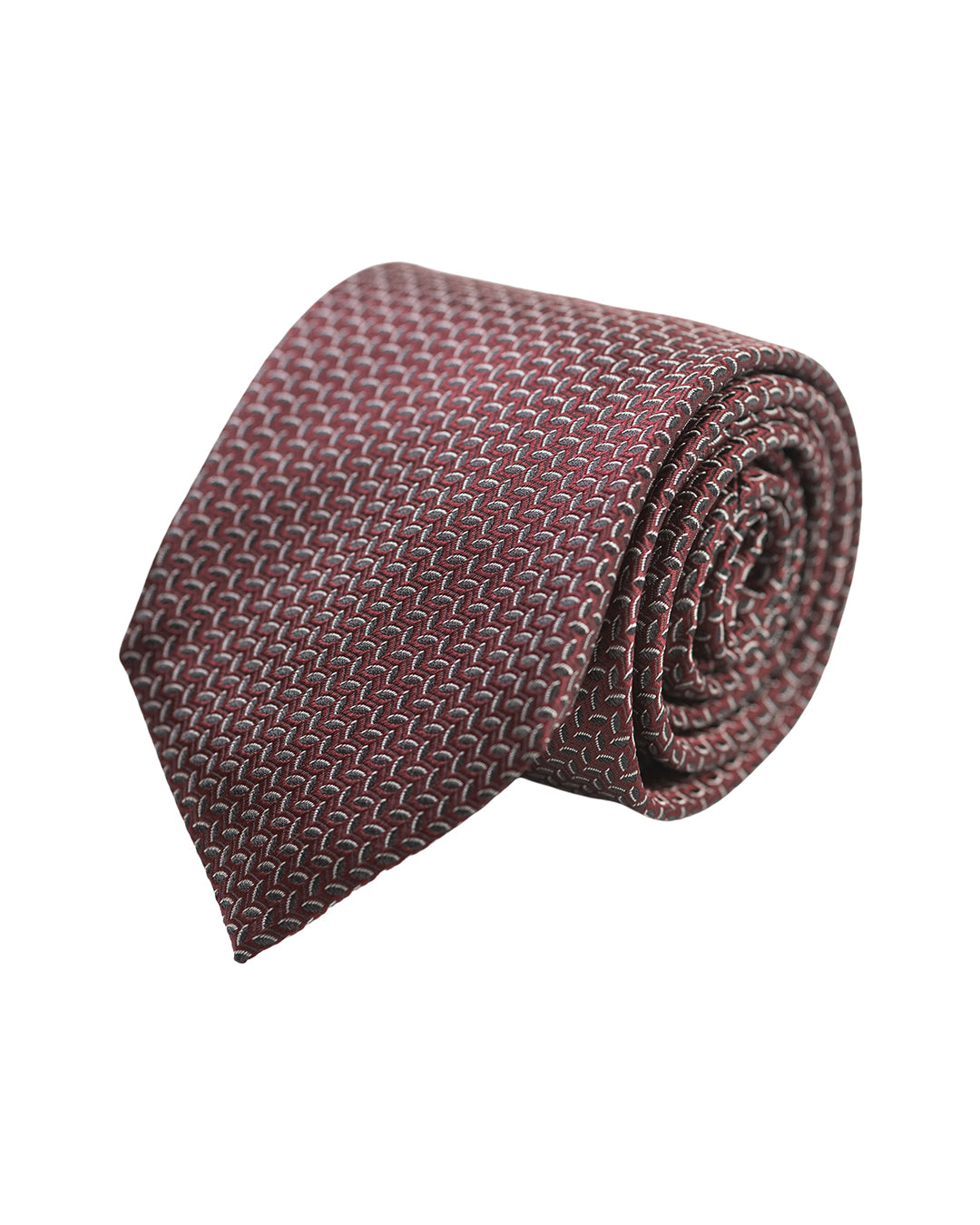 Red Geometric Discs Italian Silk Tie