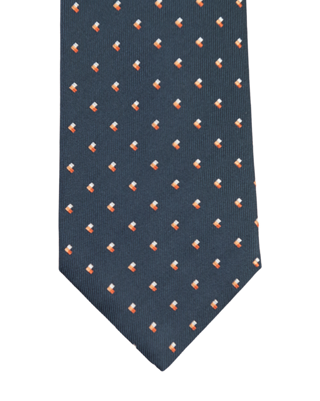 Blue Arrowhead Motif Italian Silk Tie