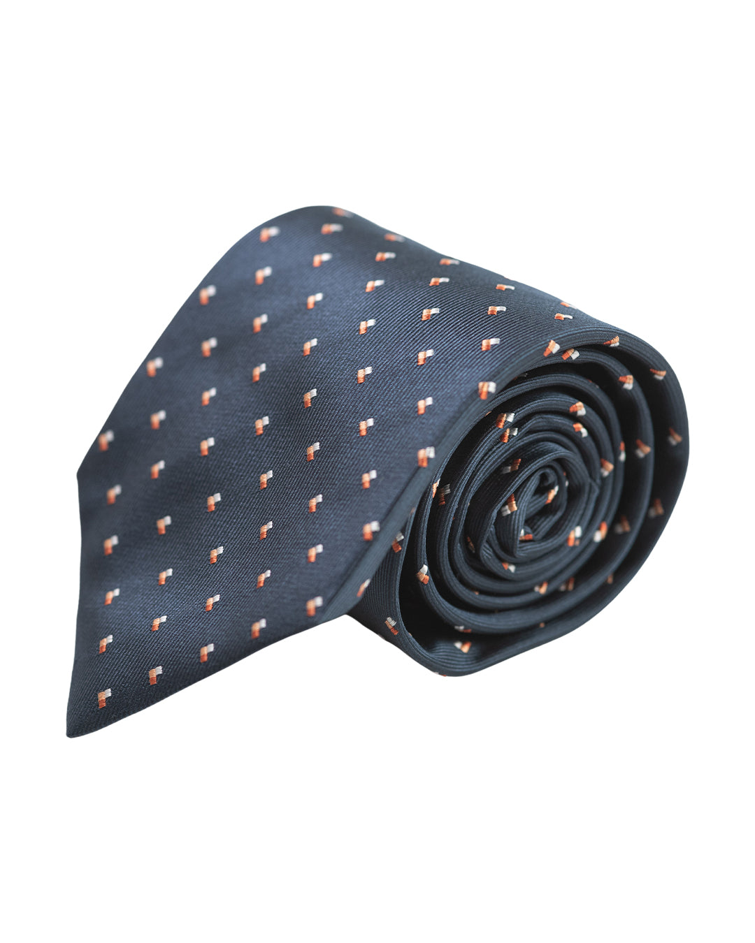 Blue Arrowhead Motif Italian Silk Tie