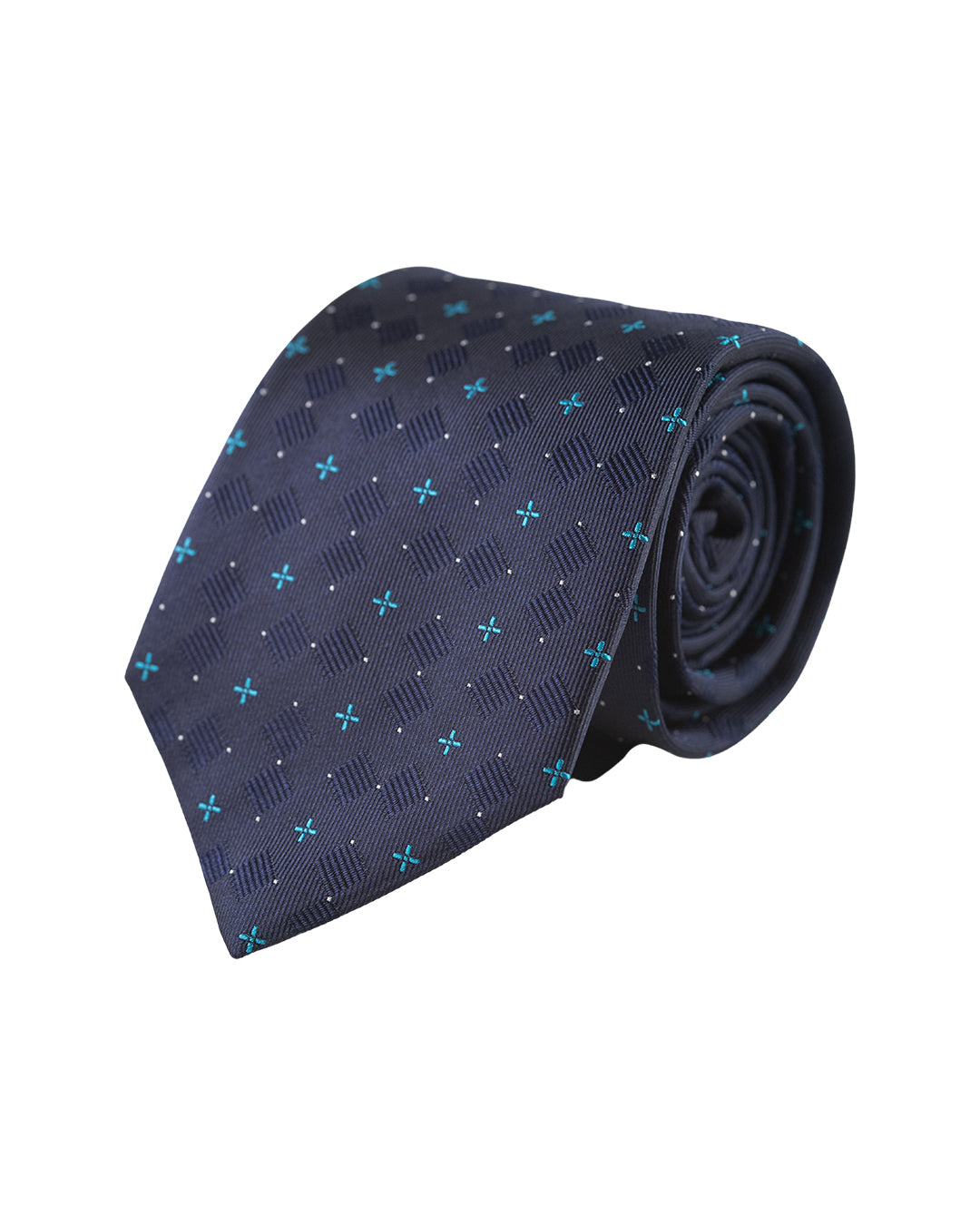 Navy Crosses & Spots Italian Silk Tie