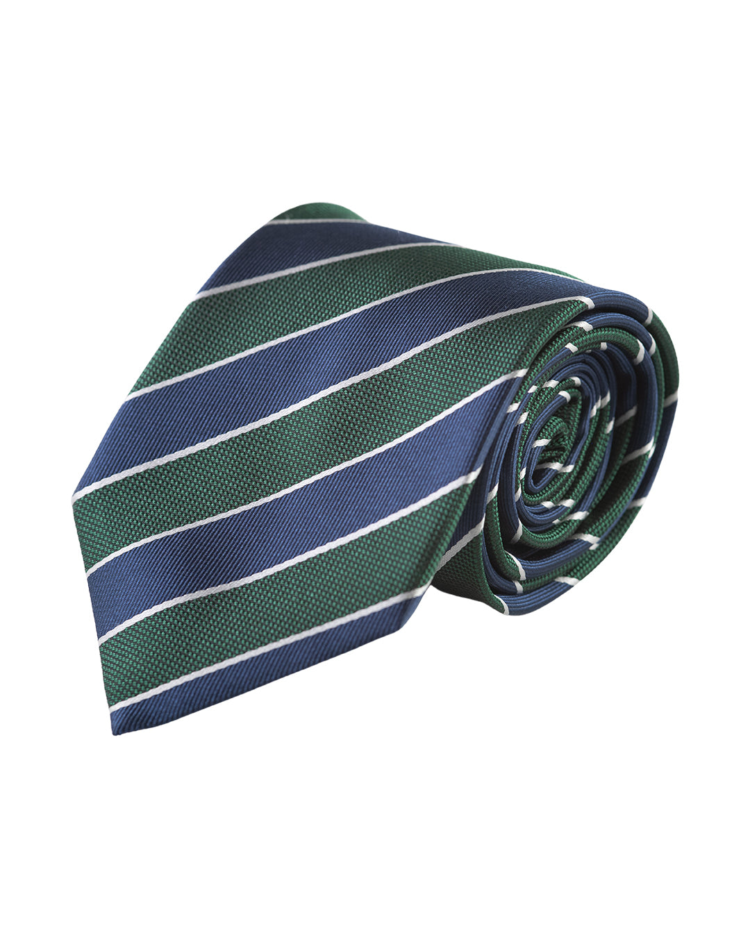 Green Club  Stripe Italian Silk Tie
