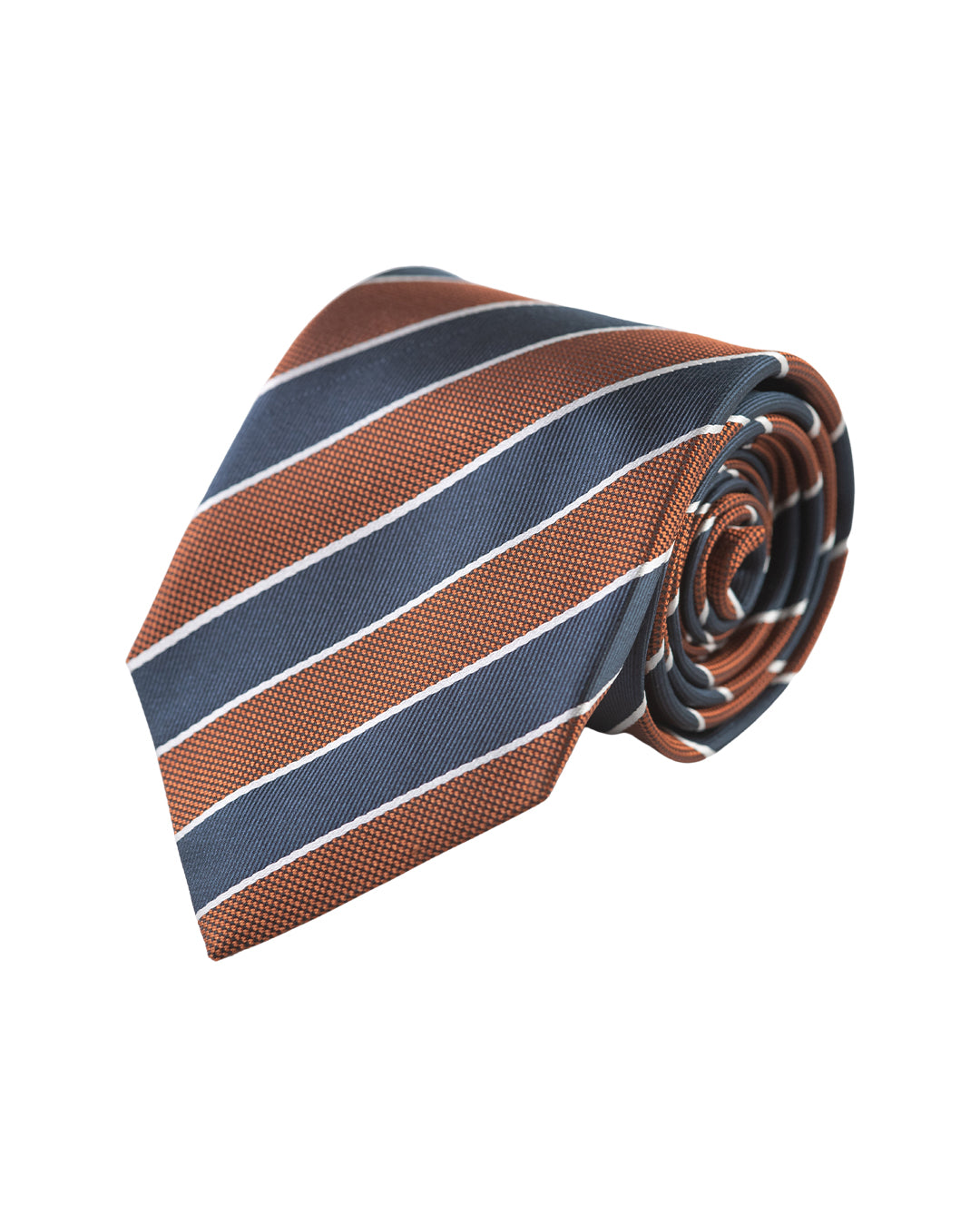 Orange Club  Stripe Italian Silk Tie
