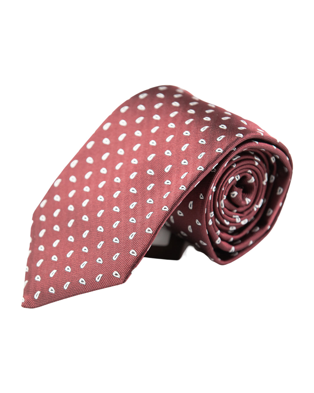 Burgundy Tie With Paisley Design