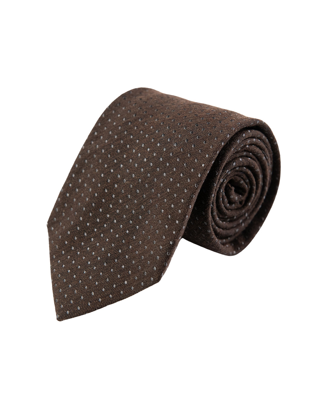 Brown Tie With Dots