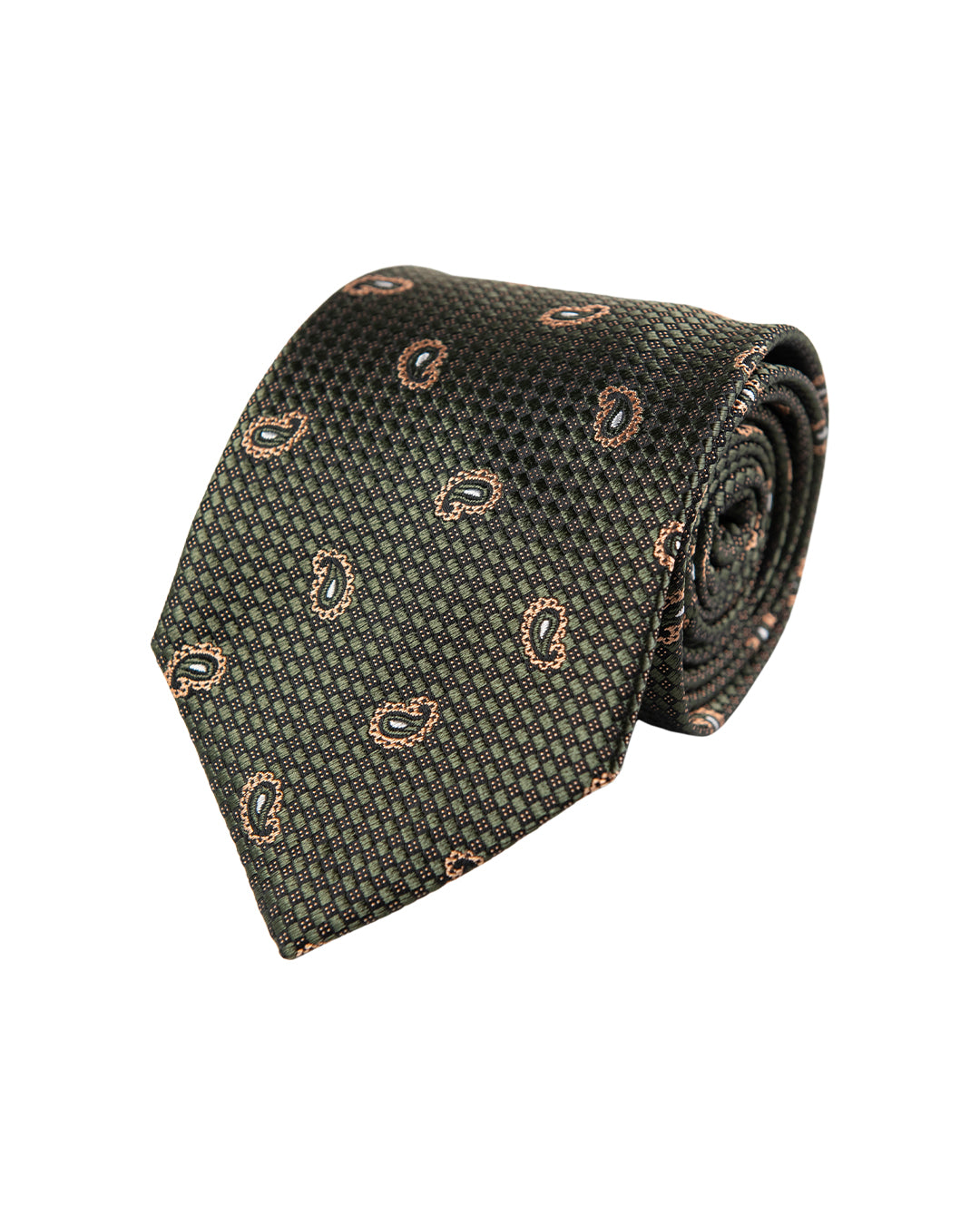 Olive Tie Paisley Design