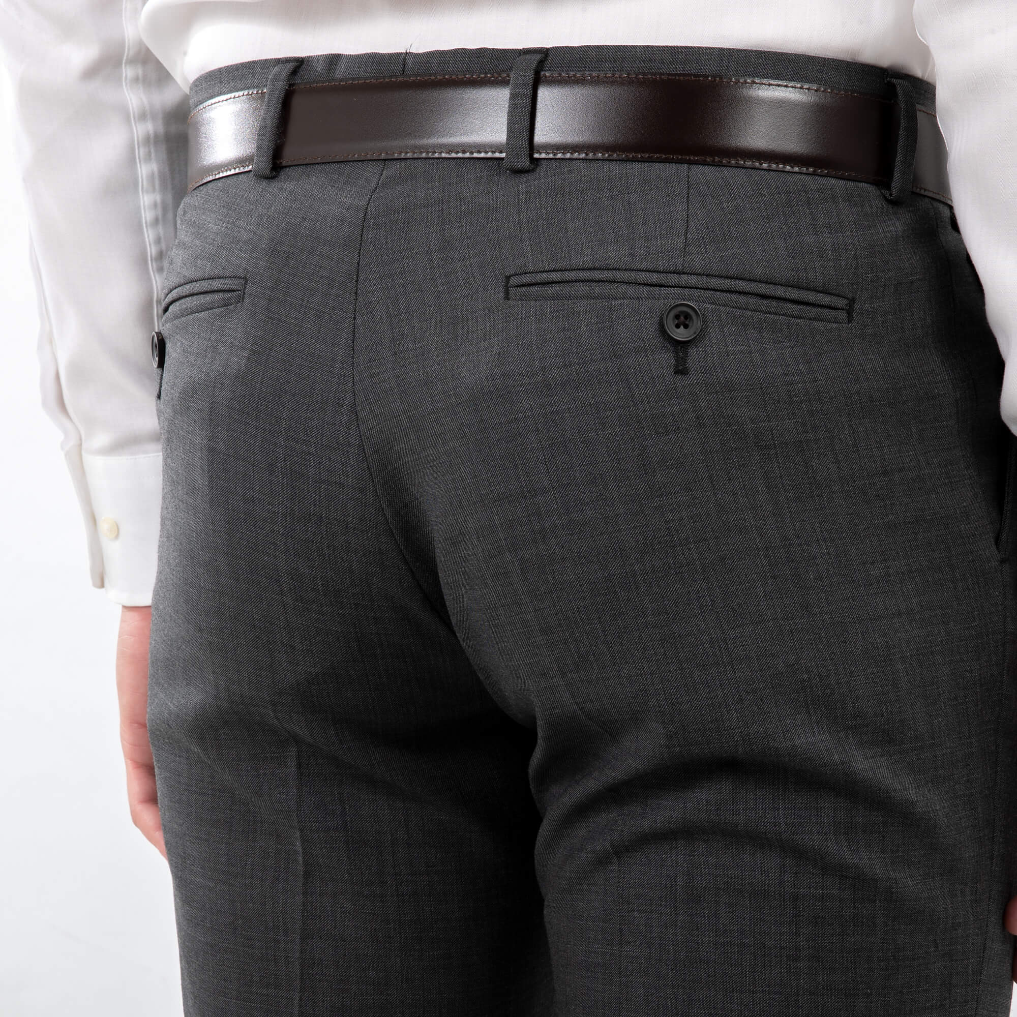 Grey Hopsack Suit Trousers