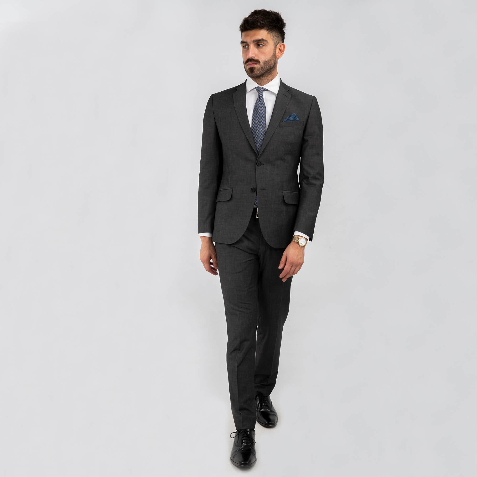 Grey End On End Machine Washable Suit