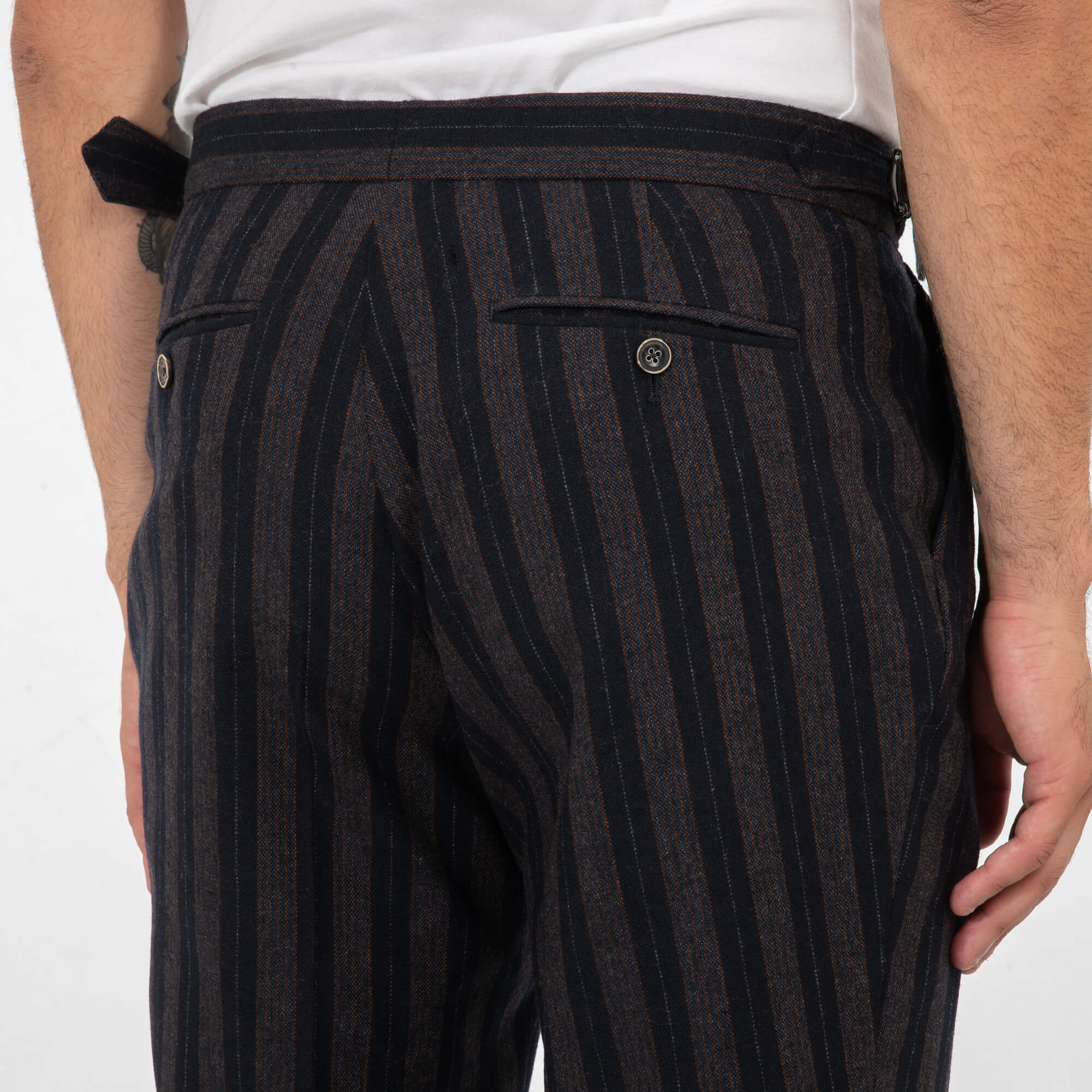 Navy With Orange Stripe Trouser