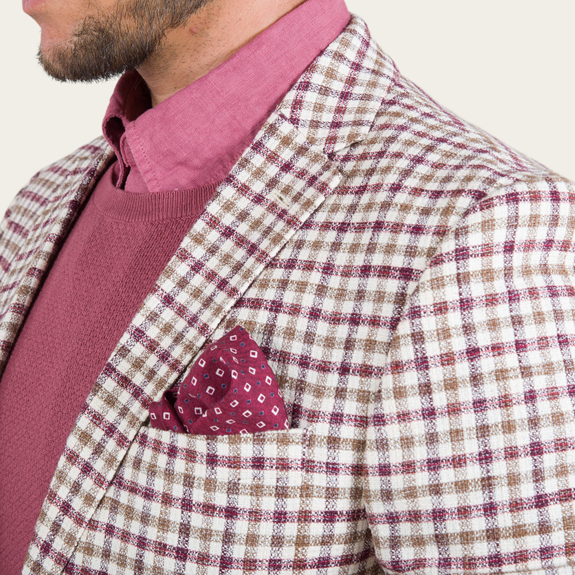 Red Malfile Gingham Check Jacket