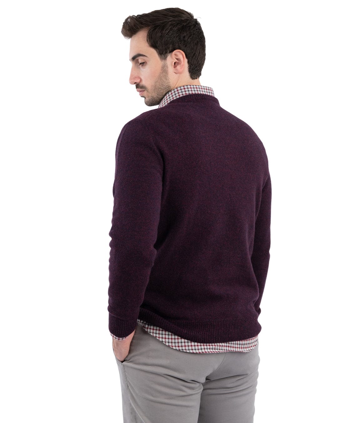 Burgundy crew neck outlet jumper