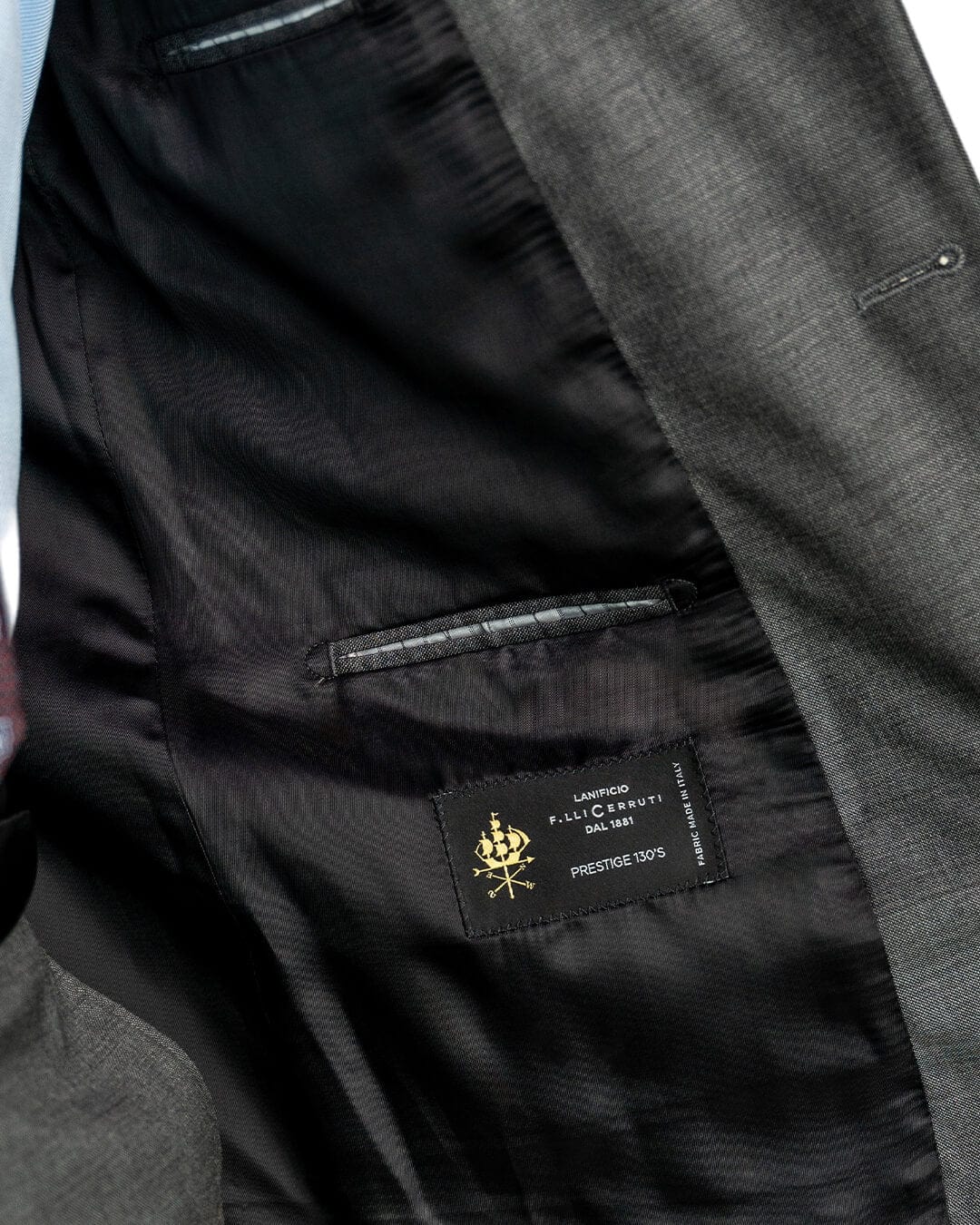 Gagliardi M&M Jackets Gagliardi Lanificio F.lli Cerruti Grey Super 130s Sharkskin Suit Jacket