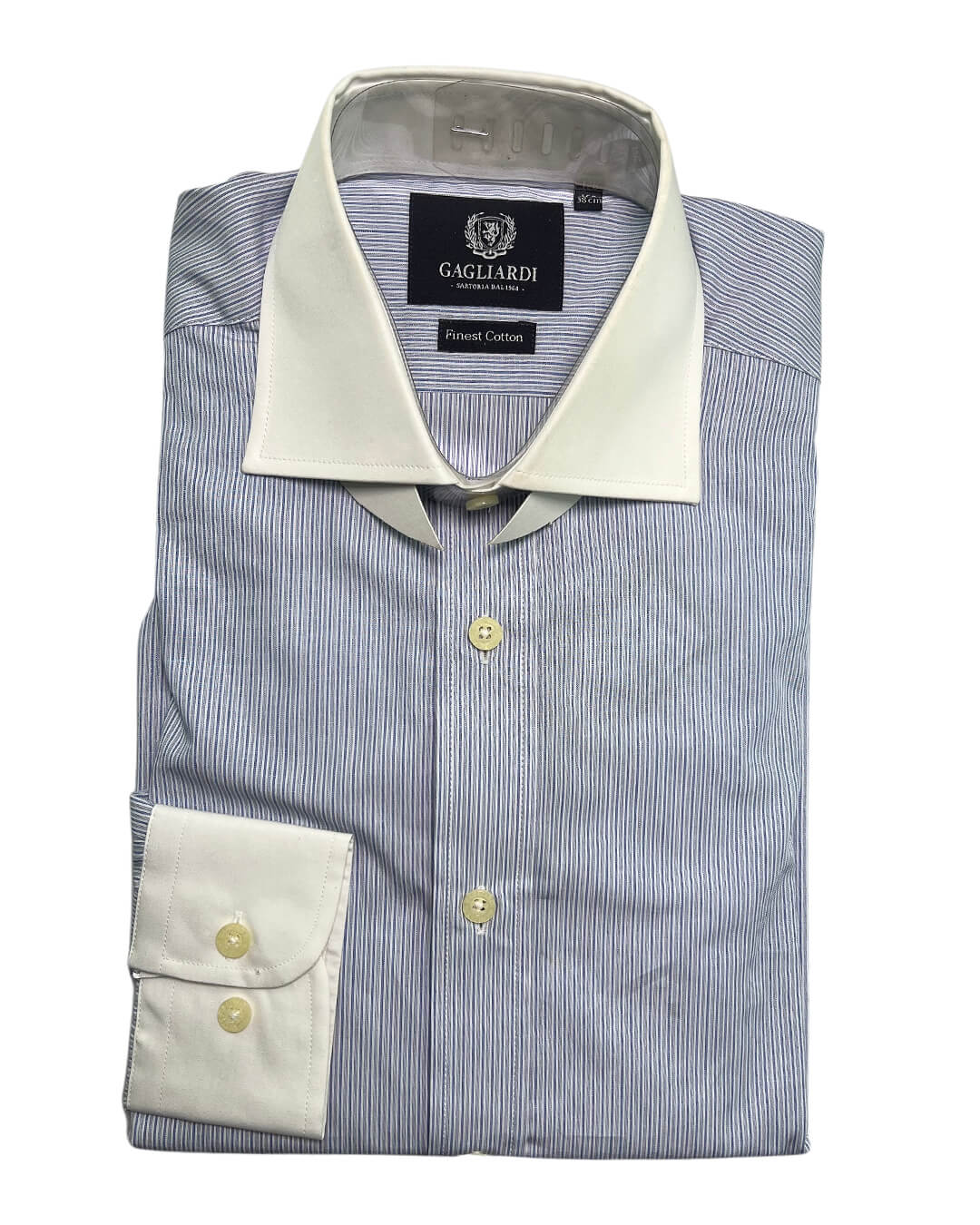 GAGLIARDI Shirts Gagliardi Blue Contrast With Multi Stripe Shirt