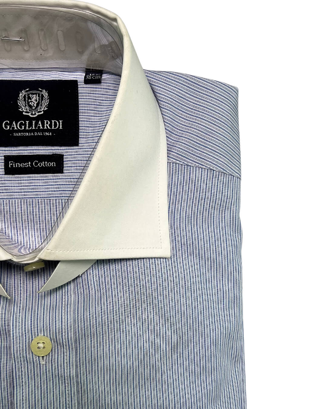GAGLIARDI Shirts Gagliardi Blue Contrast With Multi Stripe Shirt
