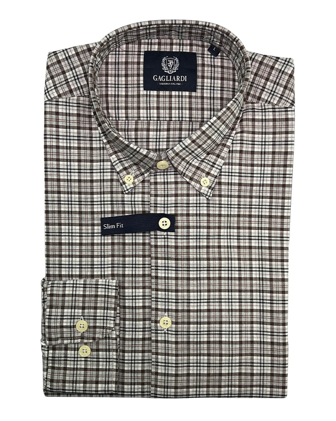 GAGLIARDI Shirts Gagliardi Brown Flannel Check Shirt