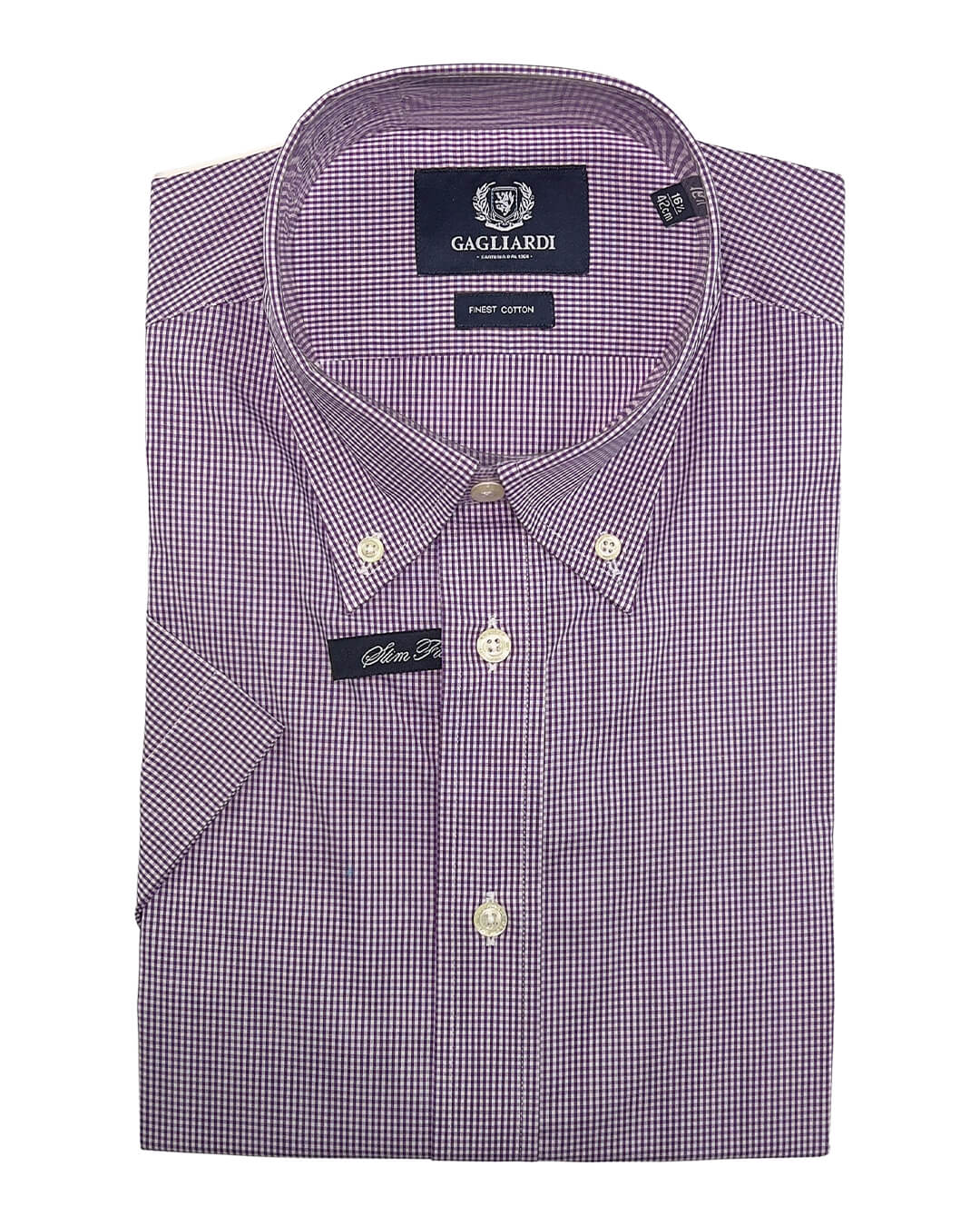 Gagliardi Shirts Gagliardi Purple Check Shirt