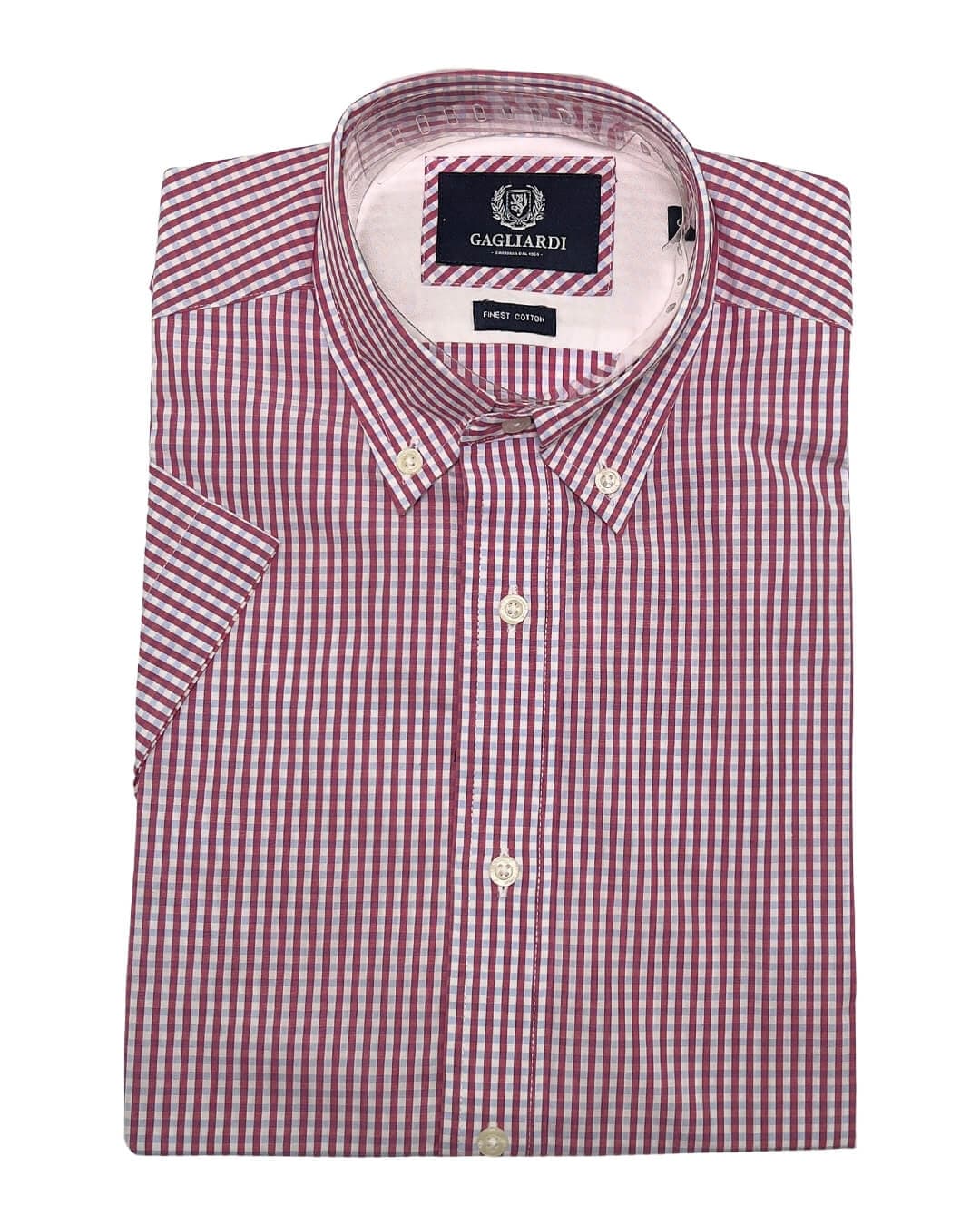 Gagliardi Shirts Gagliardi Red Buttondown Gingham Shirt