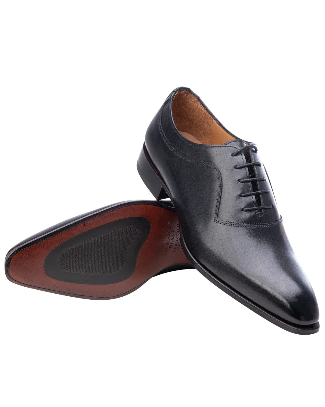 Gagliardi Shoes Gagliardi Black Made in Italy Oxford Shoes