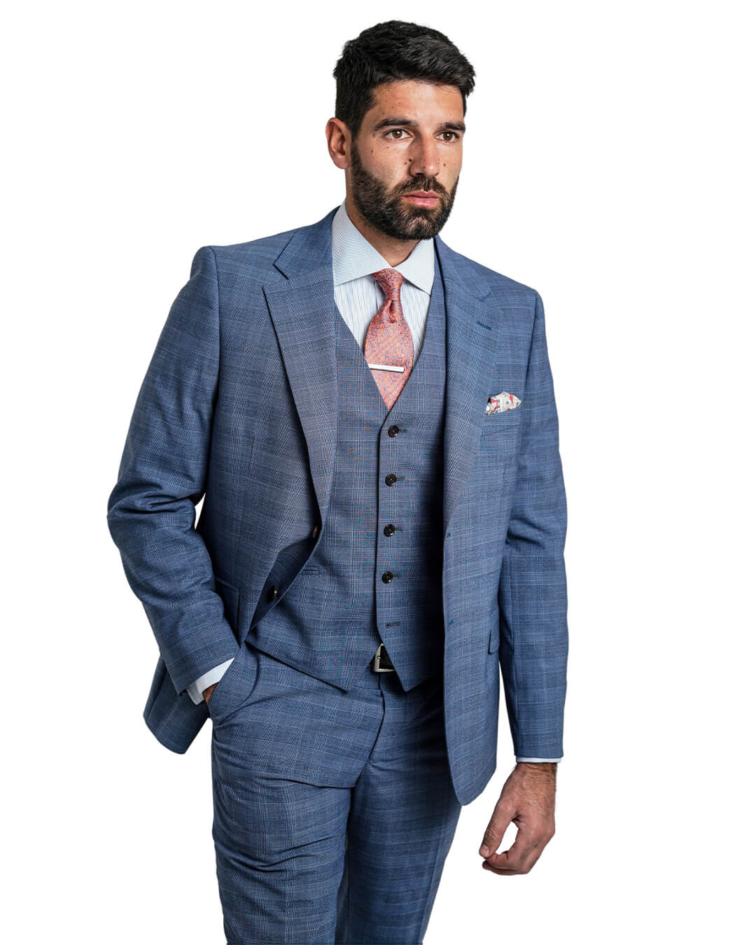 Gagliardi Suits Gagliardi Blue Mouline Check Suit
